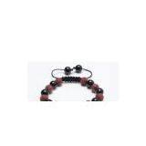 Shamballa Bracelet,Black Onyx Rounds,Red Crystal Pave Gun Black Plated Alloy Beads thumbnail-1