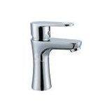 Chrome Polished Single Hole Bathroom Sink Faucet / One Handle Ceramic Mixer Taps thumbnail-1