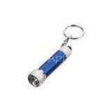 Customized Printed Logo White METAL LED Flashlight Torch KeyChains for Promotional Gifts