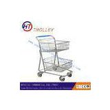 Canada Style 70 Liter Metal Steel Double Grocery Store Shopping Carts for Supermarket