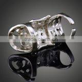 2017 New Zinc Alloy Armor Knuckle Cage Bird Cage Ring With Rhinestone Plated 966508 thumbnail-3