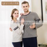 Hot Selling Qianxiu Knit Cotton Comfort Long Sleeves Couple Home Wear Pijamas Pareja