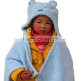 Wearable Fleece kids poncho, Cute Anmail Hooded Blanket