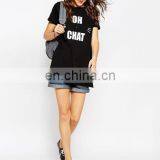 Split Side New Desgin Short Sleeves Long Shirt Cotton Womens T Shirt thumbnail-5