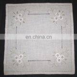 Linen Napkins With Embroidery and Hemstitch