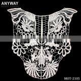 New Design Large Neckline Patch Floral Cotton Crochet Necklace Collar Applique for Crafts thumbnail-1