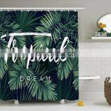 i@home nordic ins thick waterproof bathroom printed shower curtain tropical forest monstera