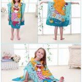 New Children Cute Cartoon Hooded Cloak Beach Towel Animal Printed Microfiber Baby Boys Girls Kids Swimming Bath Towel 120x60cm thumbnail-3