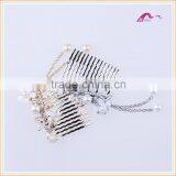 Elegant Bridal Pearl Flower Hair Comb Accessories thumbnail-1