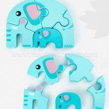 CTY1003 Wooden Animal Jigsaw Puzzles, Toy for 2+ Years Kids, Fine Color Recognition Early Educational Preschool Learning Toy, 6 Pack Animals - Best Gift thumbnail-2