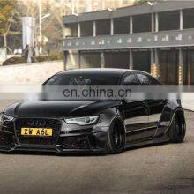 Runde Perfect Fitment For Audi A6 S6 RS6 Upgrade Carbon Fiber Wide Body Kit Front Bumper Lip Wide Wheel Eyebrow Spoiler thumbnail-5