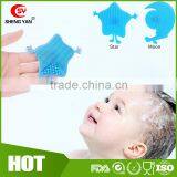 Latest FDA Standard Star And Moon Shape Silicone Body Bath Brush For Babies thumbnail-1