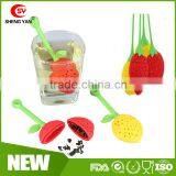 Protable Strawberry Shape Food Grade Silicone Tea Brewing Apparatus for Traveller