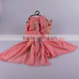 Wholesale Colorful Flower Cotton Women Fashion Embroidery Scarf With Tassel Quality Choice thumbnail-3