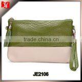 China supplier customized made womens Geniune leather Snakeskin clutch bag