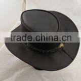 2015 LEATHER COWBOY MENS BROWN LEATHER WESTERN AUSTRALIAN BUSH STYLE COWBOY HAT SMALL MEDIUM LARGE thumbnail-2