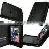 Black Color PU Leather Zipper Case for Google Nexus 7 Tablet