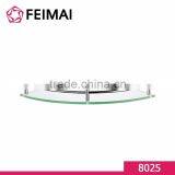 Bathroom Brass Fitting Wall Mounted Curved Modern Glass Shelf