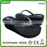 PVC All Season High Heel Summer Slippers With Diamond for Girl