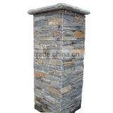 natural stone cement pillar in fence, cheap stone pillar for construction, natural stone pillar