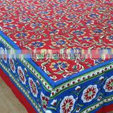 Indian Hand Block Printed Red Chakri cotton tablecloth