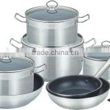 14pcs stainless steel prestige non-stick kitchen queen cookware set/sets