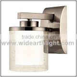 UL Approved Brushed Nickel Glass Shade 1 Light Bathroom Light For Hotel W40338