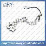 Custom Hang Mobile Fashion Really Pink Leather Metal Cell Phone Strap thumbnail-4