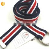 100% cotton webbing belt with iron D-ring
