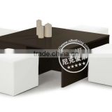 Wooden Coffee Table and Stools Modern Furniture