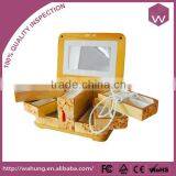 Elegant Wooden Jewelry Box White Mirrored Design Jewelry Cosmetic Box thumbnail-3