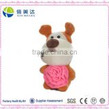 Plush Valentine's Day Gift Dog soft toy with rose