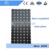 low price 205w outdoor monocrystalline solar panel