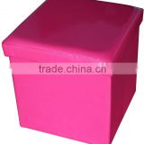 Pink PVC Leather ottoman pouf