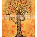 Tapestry Tree of Life Wall Hanging Twin Cotton Bedspread Green Bohemian Indian Tapestries Wholesale Exporter Bedding Single Dorm