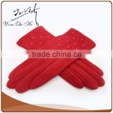 2016 NEW Design Cherry Color Thin Suede Cycling Gloves For Girls