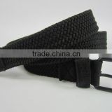 black strech elastic braid belt for men