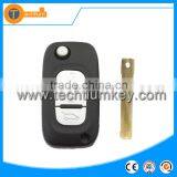 407 with groove on blade and logo on the key shell 3 button folding flip car key cover for Renautl Logan Clio modus kangoo