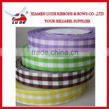 Wholesale Colorful Cheched Ribbon Roll for Gift Packing thumbnail-5