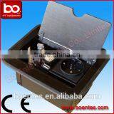 Floor/Table Mount Flip Up Power Socket Box/Cable Cubby With Connection Cable Plugs thumbnail-5