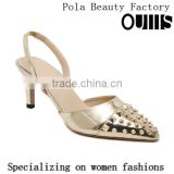 2016 Sexy rivets design pointed toe woman sandals for hot-selling PL1705