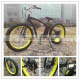 Merry Gold High Speed Fat Tire Beach Cruiser Electric Bike 48V 1000W Black-Yellow thumbnail-1