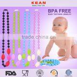 BPA Free Silicone Jewellry Accessories Beaded Necklace for Baby Teething Chew thumbnail-1