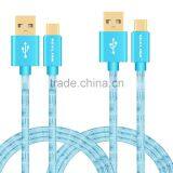 VOXLINK Colorful 5v 2a Gold Plated 2m Crocodile USB Typc c Charger Cable for Macbook thumbnail-3