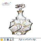 Gold Vintage Crystal Whiskey Wine Decanter thumbnail-2