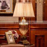 Metal Lampstand Glass Table Lamp With Fabric Lampshade thumbnail-1