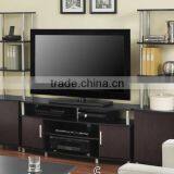 Brown Dinish With Double Doors Contemporary TV Stand Modern thumbnail-1