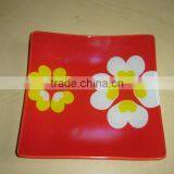 Colorful Flower Printing Glass Square Plate thumbnail-5