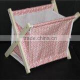 Factory Price Foldable Wooden Newspaper Holder With Fabric Wholesale thumbnail-6