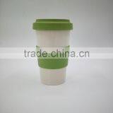 Eco Bamboo Fiber Coffee Cup With Bamboo Lid thumbnail-2